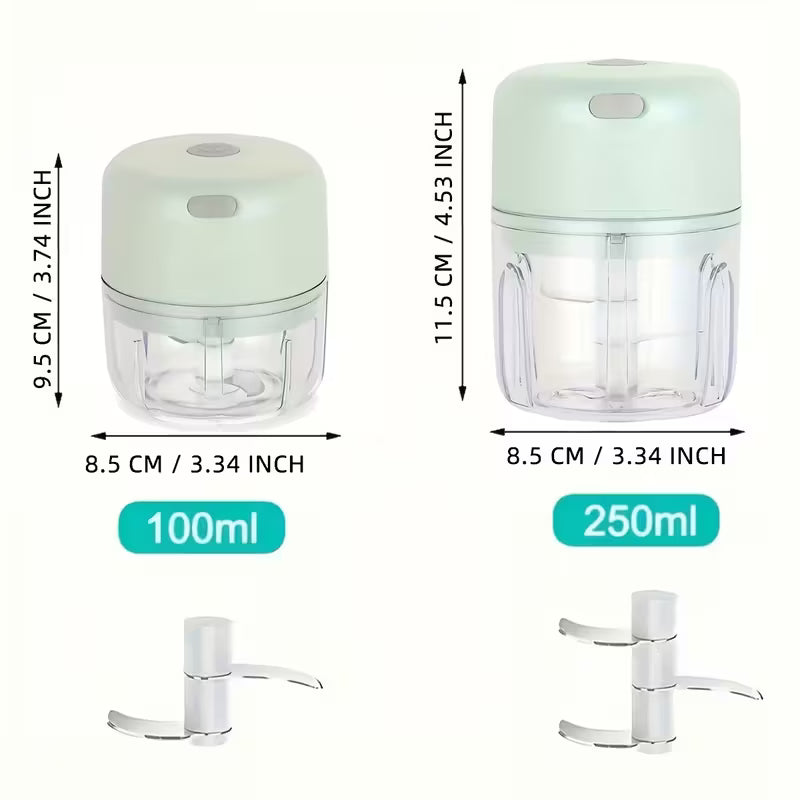 Hometexure Mini Electric Garlic Chopper | USB Rechargeable | Garlic Ginger Vegetable Mincer