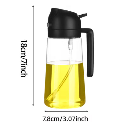 Hometexure 2-in-1 Oil Spray Bottle 470ml | Sprayer & Pourer