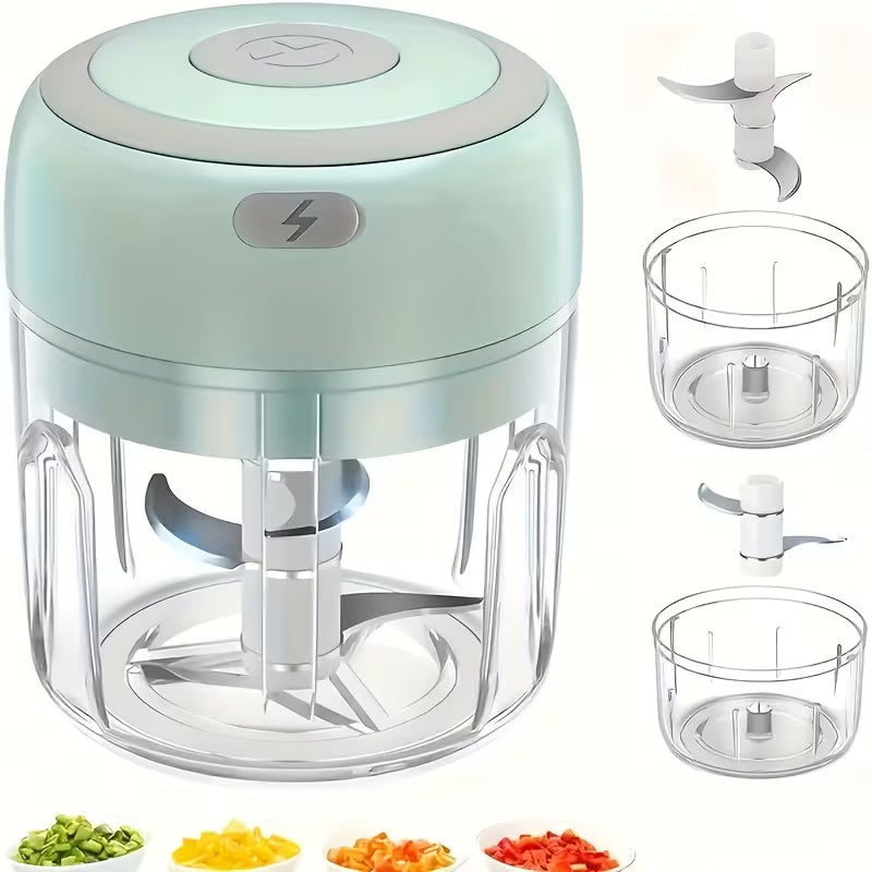 Hometexure Mini Electric Garlic Chopper | USB Rechargeable | Garlic Ginger Vegetable Mincer