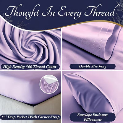 Hometexure 4-Piece Bamboo Cooling Bed Sheet Set