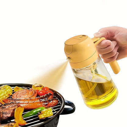 Hometexure 2-in-1 Oil Spray Bottle 470ml | Sprayer & Pourer