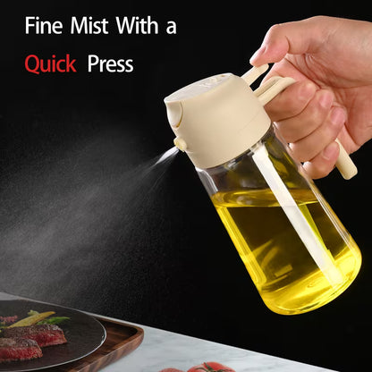 Hometexure 2-in-1 Oil Spray Bottle 470ml | Sprayer & Pourer