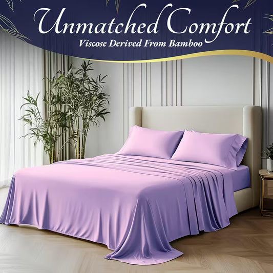 Hometexure 4-Piece Bamboo Cooling Bed Sheet Set
