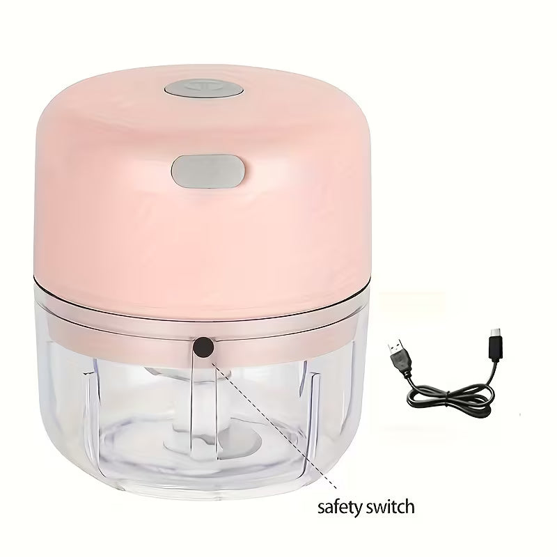 Hometexure Mini Electric Garlic Chopper | USB Rechargeable | Garlic Ginger Vegetable Mincer