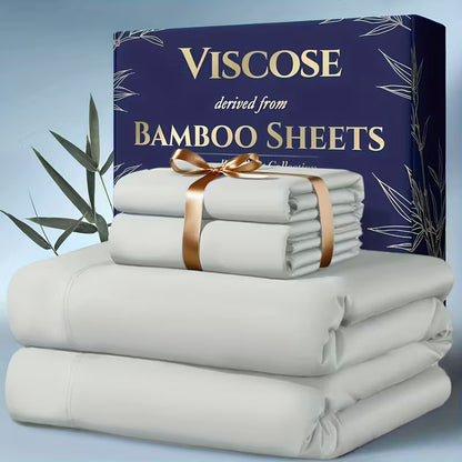 Hometexure 4-Piece Bamboo Cooling Bed Sheet Set
