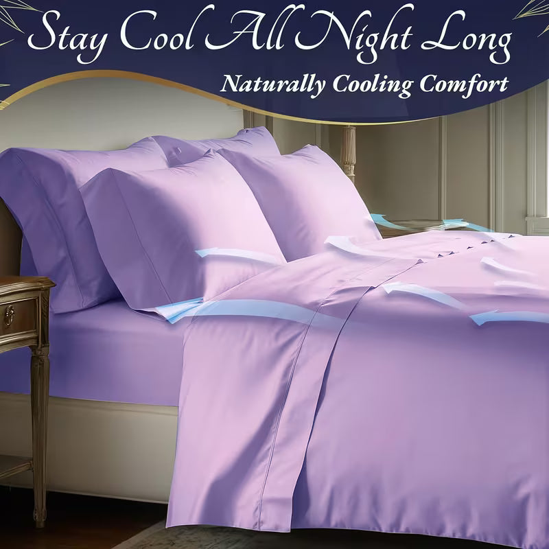 Hometexure 4-Piece Bamboo Cooling Bed Sheet Set