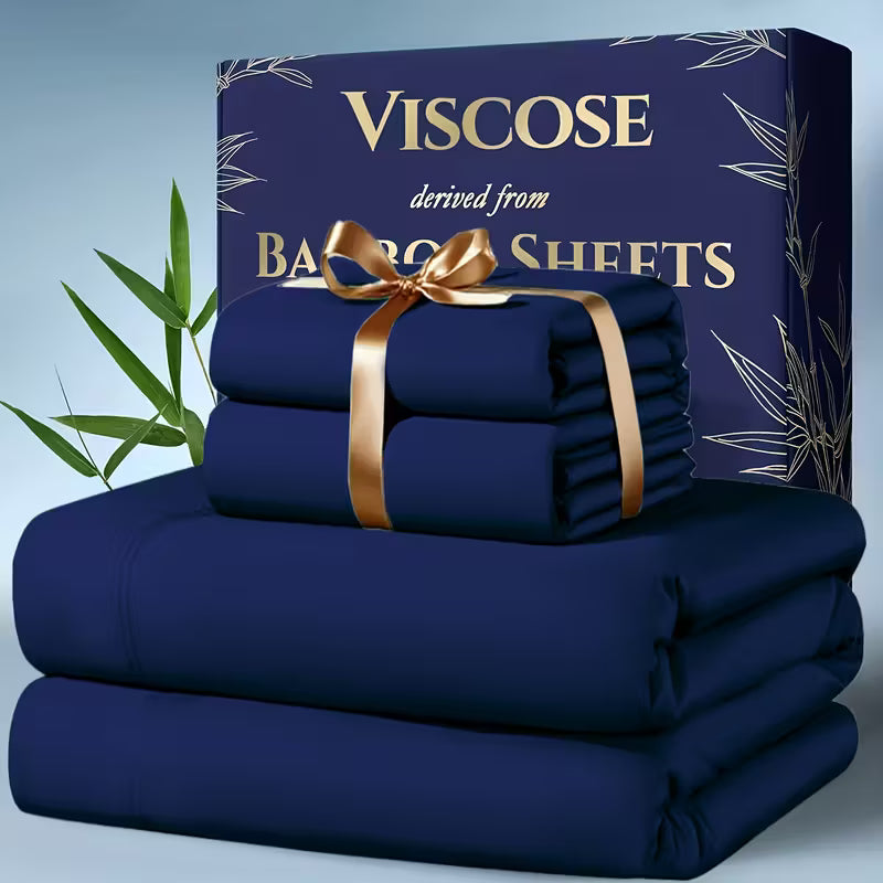 Hometexure 4-Piece Bamboo Cooling Bed Sheet Set